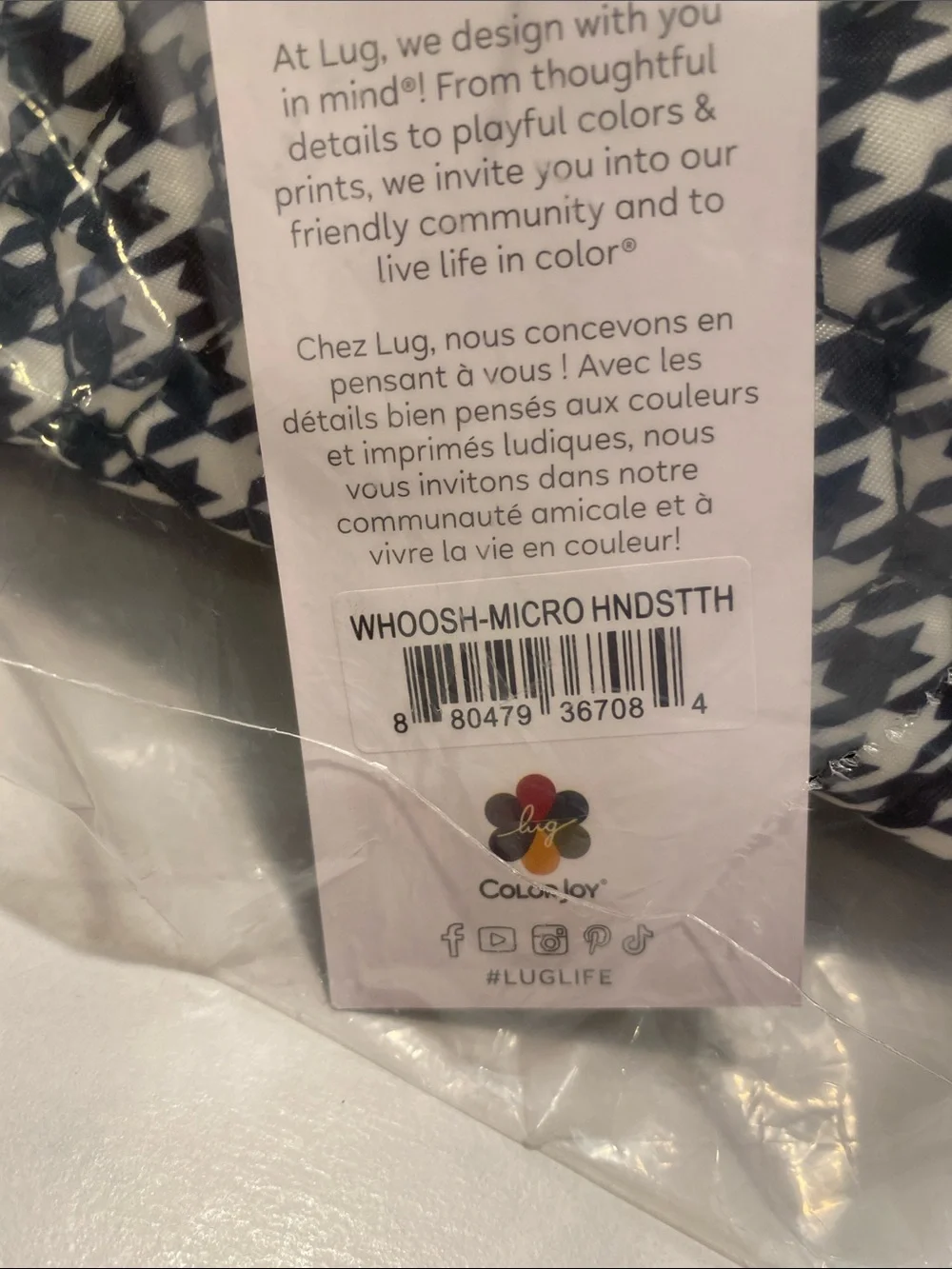 lug Whoosh Cosmetic & Makeup Case NWT Micro Houndstooth